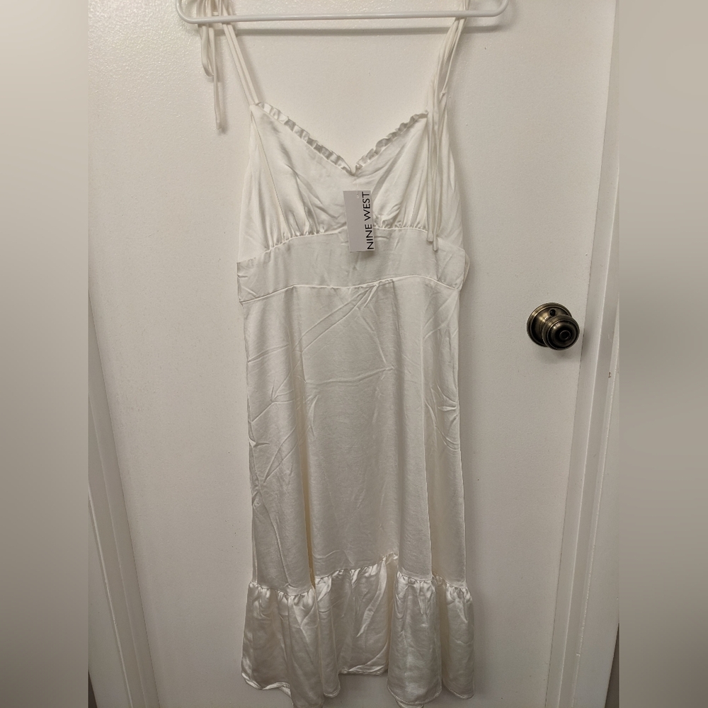 Ivory Satin Midi Dress